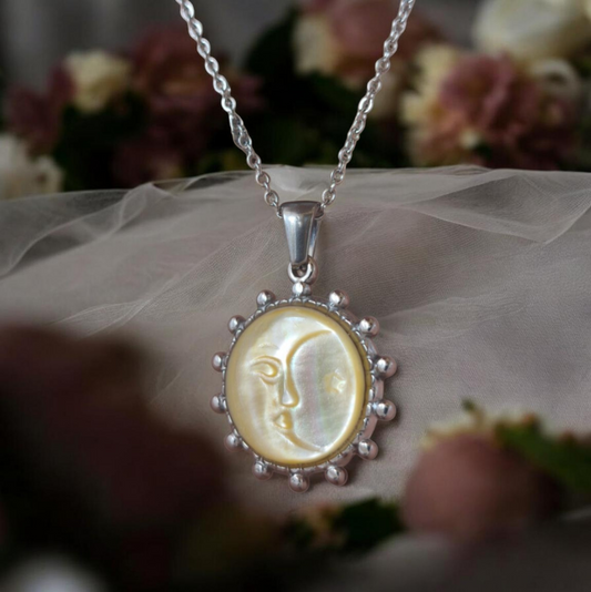 White Moon Silver Necklace