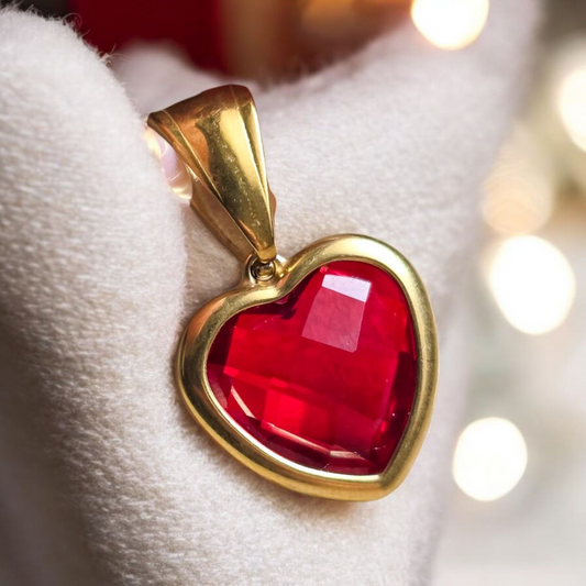 Ruby Heart Charm