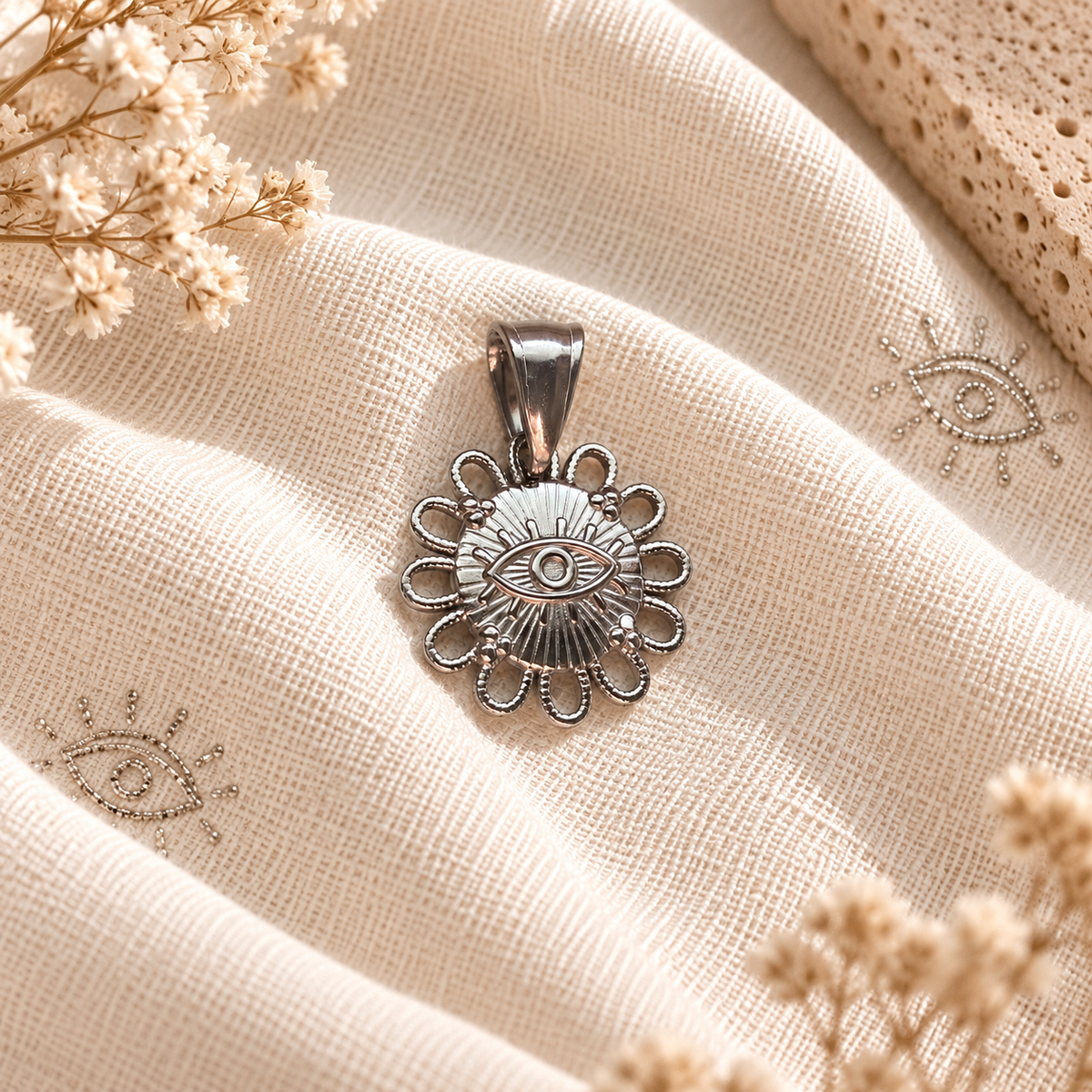 Charm Fiore Occhio Silver
