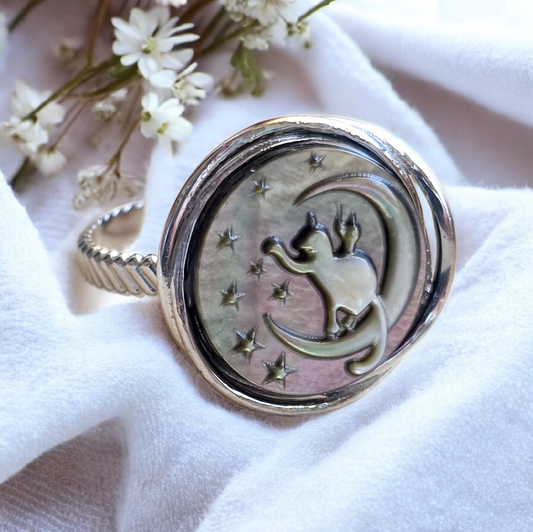 Anello Cat Moon Silver