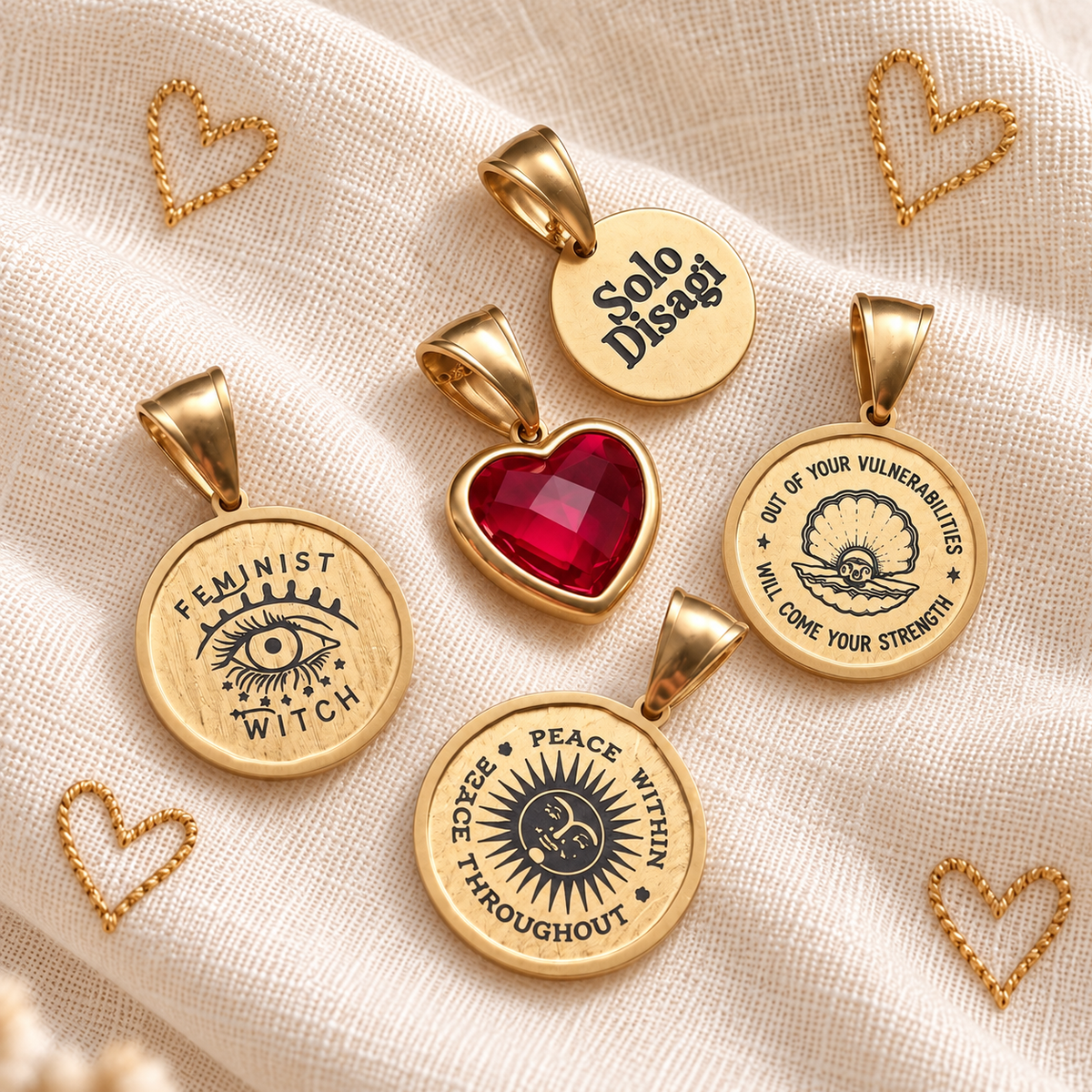 Ruby Heart Charm