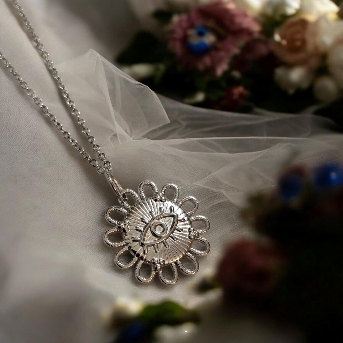 Charm Fiore Occhio Silver