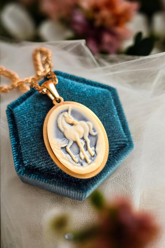 Unicorn Cameo Necklace