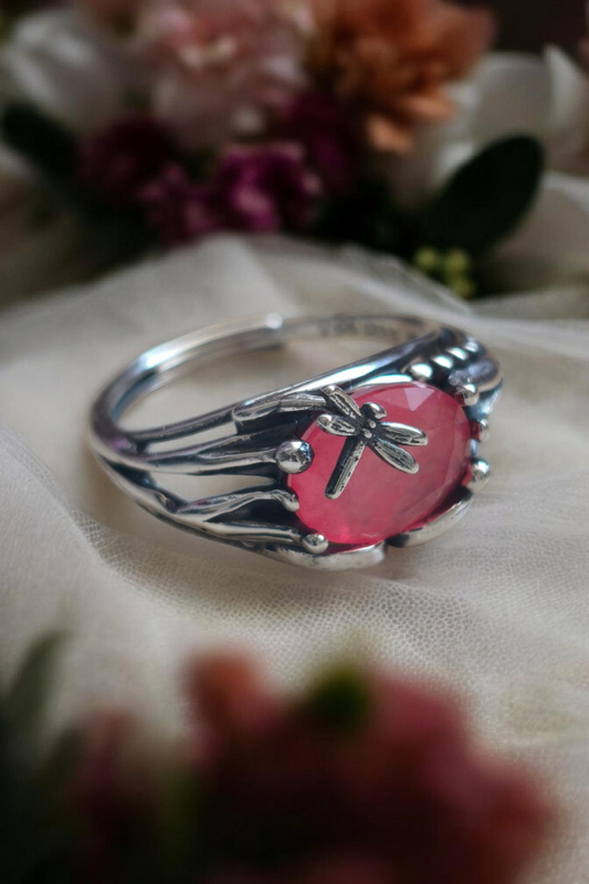 Chloris Pink Agate Ring