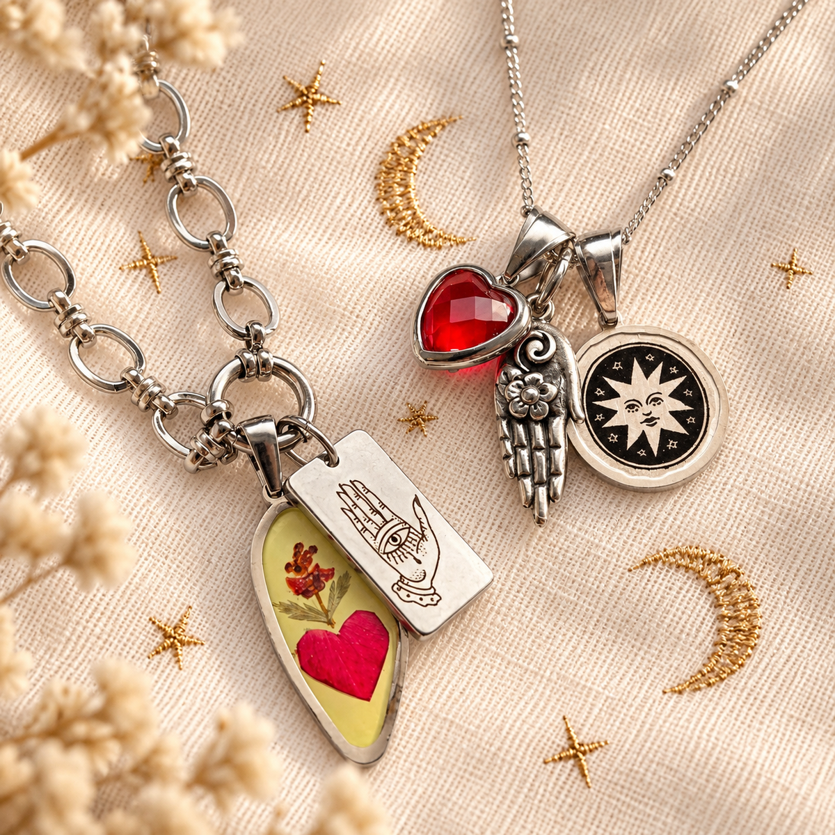 Hand and Flower Charm