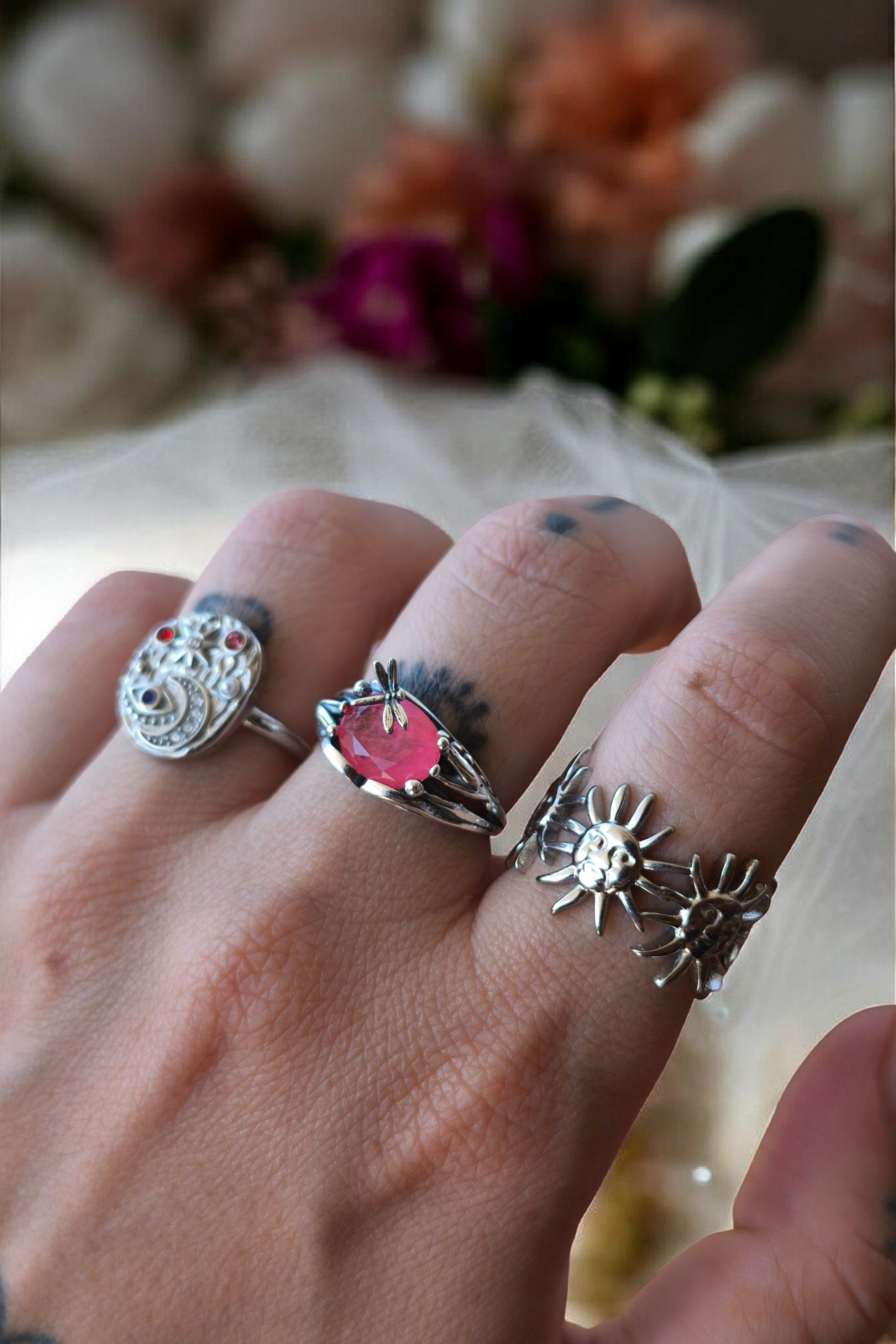 Anello Chloris Agata Rosa